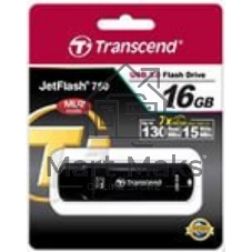 Флешка USB Transcend Jetflash 750 (TS16GJF750K), 16 Gb, USB 3.0, R/W 130/15, черный