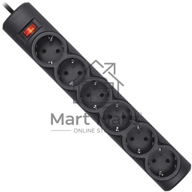 Сетевой фильтр Defender DFS 155 / 6 розеток / черный / 5.0 м