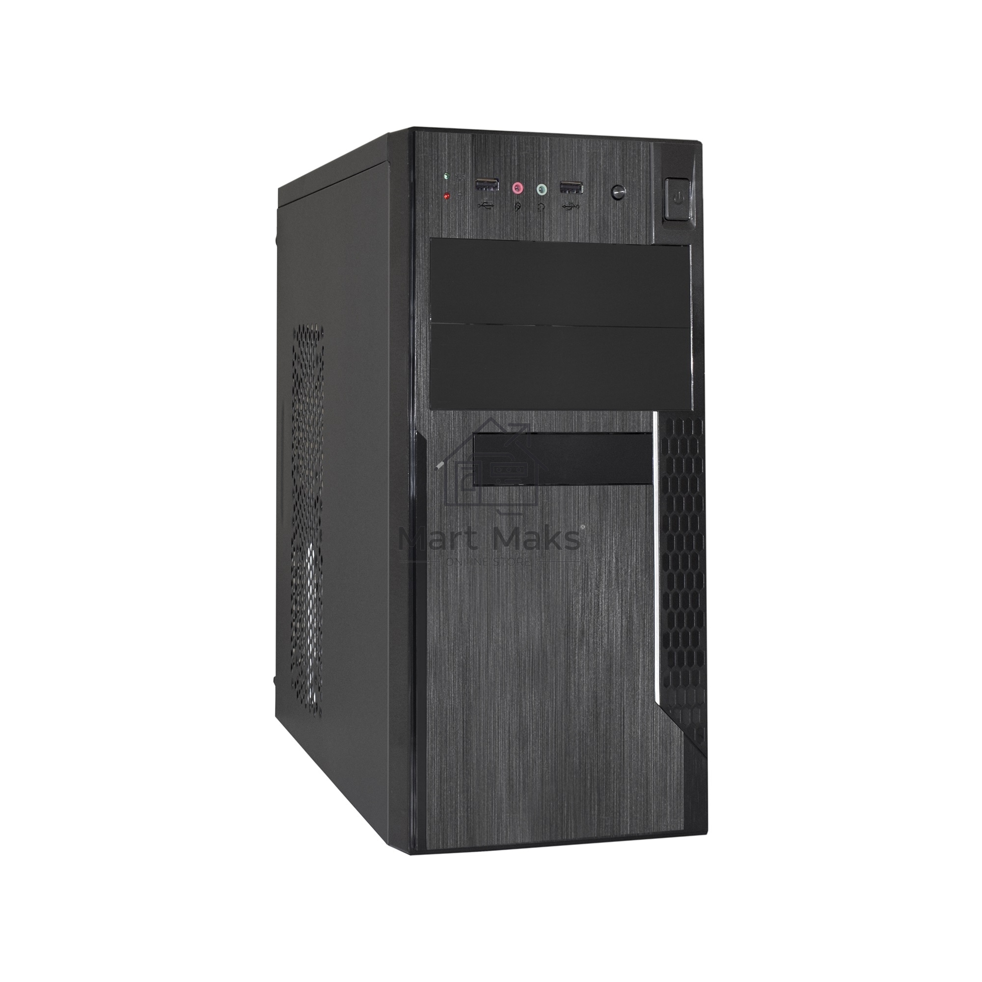 Компьютерный корпус Minitower ExeGate MA-373X Black, mATX <UN500, 120mm> 2*USB, Audio