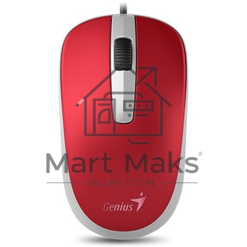 Мышь проводная Genius DX-120 красный, 1000 dpi, USB, кнопки - 3