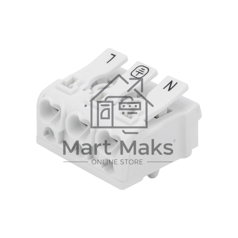 Клемма пружинная соединительная КСП 3-полюсная с монтажными ножками (100 шт./уп.) Rexant