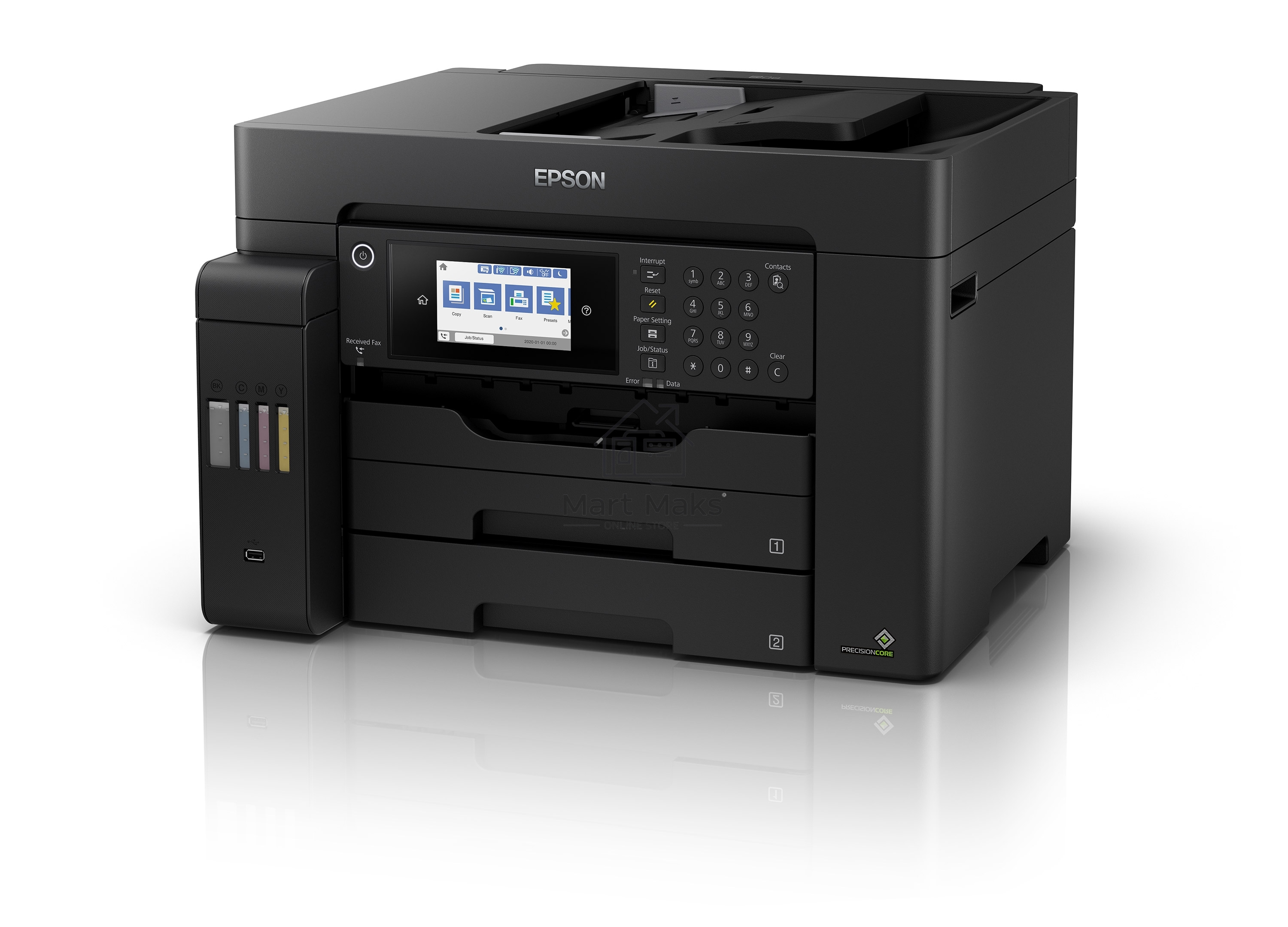 МФУ струйный Epson L15150, (A3, ADF, duplex, 35 стр./мин., Ethernet, Wi-Fi черный)