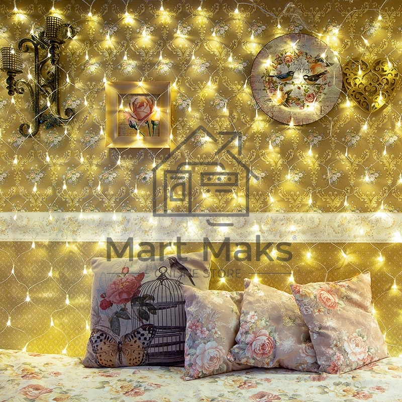 Гирлянда «Сеть» 1,5х1,5 м, прозрачный ПВХ, 96 LED теплый белый