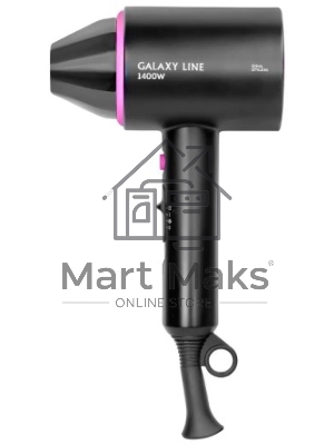 Фен для волос Galaxy Line GL 4346, черный, 1400 Вт, 2 скорости потока воздуха, функция 