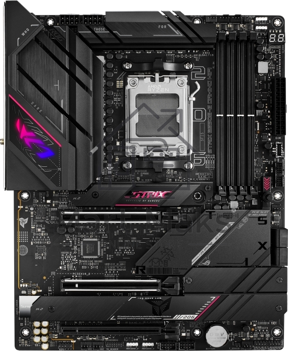 Материнская плата ASUS ROG STRIX B650E-E GAMING WIFI, AM5, AMD B650, 4xDDR5, 4xSATA, 4xM.2, 1xPCI-E 4.0 x4, 1xPCI-E 5.0 x8, 1xPCI-E 5.0 x16, 1xDP, 1xHDMI, 1x 2.5Gb LAN, 4xUSB-A 3.2 Gen 2, 6xUSB-A 3.2 Gen 2, 1xUSB-C 3.2 Gen 2, 1xUSB-C 3.2 Gen 2x2, 5x3.5 мм