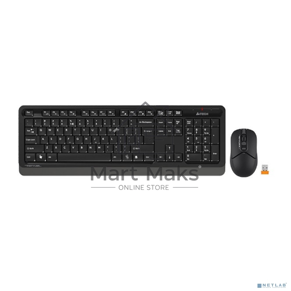 Клавиатура + мышь A4Tech Fstyler FG1012 клав:черный/серый мышь:черный USB беспроводная Multimedia