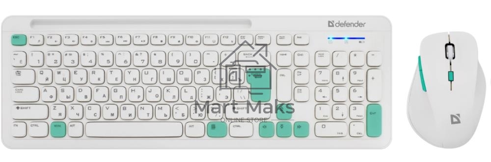 Клавиатура + мышка Defender CERRATO C-978 RU WHITE-BLUE
