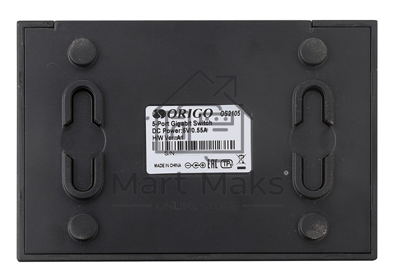 Неуправляемый коммутатор ORIGO OS2105/A2A 5x1000Base-T, корпус пластик