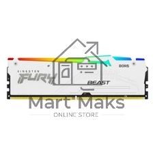 Оперативная память Kingston Fury Beast White, DDR5, 16Gb (1x16 Gb), 6800 MHz, CL34, радиатор, белый