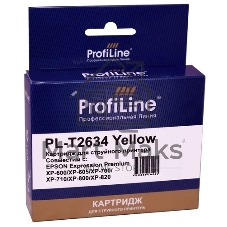 Картридж струйный ProfiLine PL-T2634 для принтеров Epson Expression Premium XP-600/XP-605/XP-700/XP-710/XP-800/XP-820 с чернилами Yellow