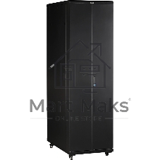 Шкаф серверный Lanmaster (TWT-CBB-47U-6X6-G1) напольный 47U 600x600мм пер.дв.стекл металл 2 бок.пан. 800кг черный