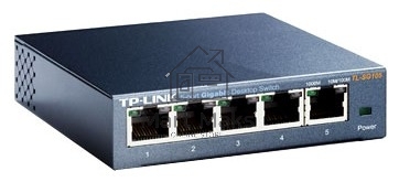 Коммутатор TP-Link SOHO TL-SG105 5-port Desktop Gigabit Switch, 5 10/100/1000M RJ45 ports, metal case