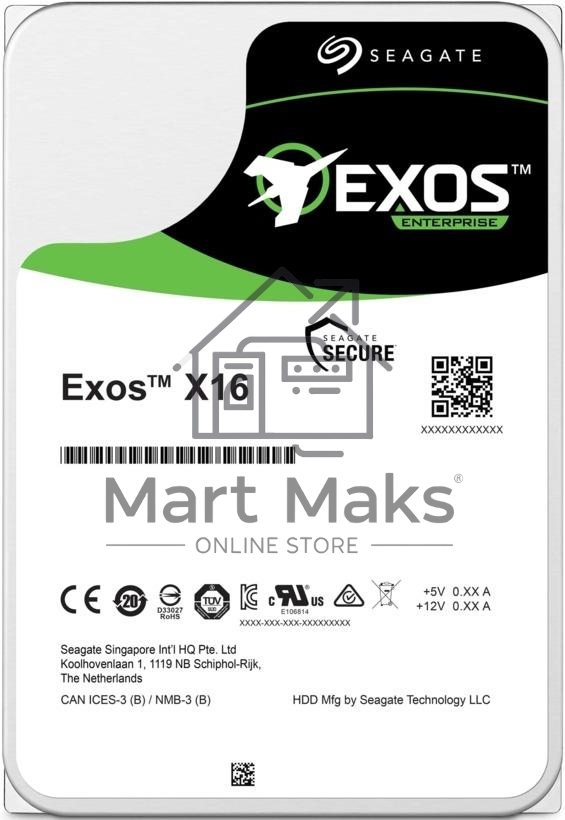 Жесткий диск Seagate 16Tb, ST16000NM002G, SAS Exos X16, 7200 rpm, 256Mb buffer