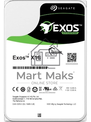 Жесткий диск Seagate 16Tb, ST16000NM002G, SAS Exos X16, 7200 rpm, 256Mb buffer