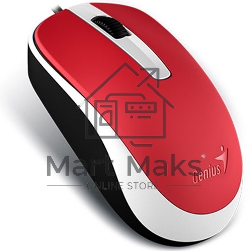 Мышь проводная Genius DX-120 красный, 1000 dpi, USB, кнопки - 3