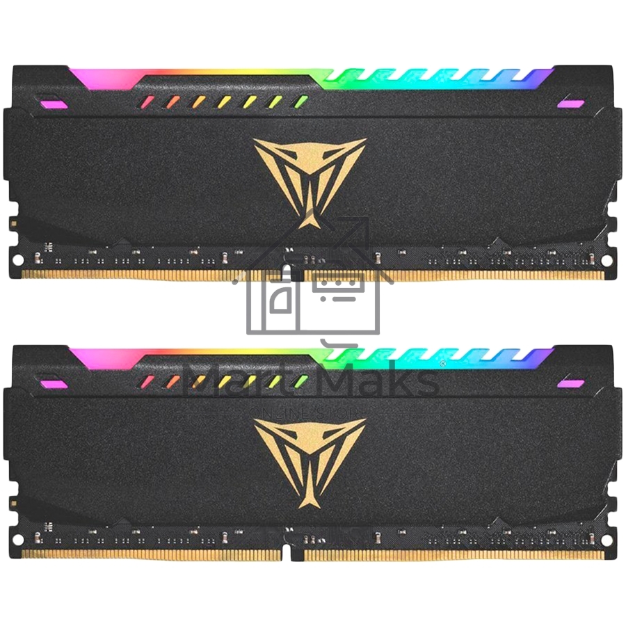 Оперативная память Patriot Viper Steel, DDR4, 64GB (2x32GB), 3200MHz, CL18, DIMM, с радиатором, RGB, черный