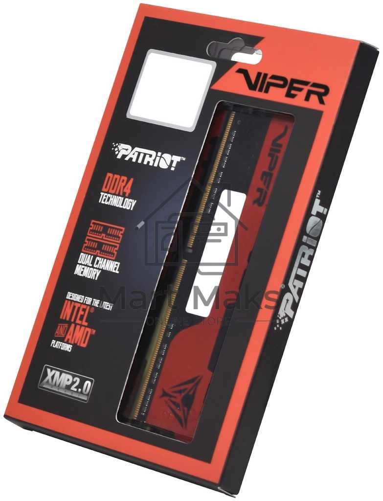 Оперативная память Patriot Viper Elite II, DDR4, 32GB (2x16 GB), 4000 MHz, CL20, DIMM, радиатор, красный, черный
