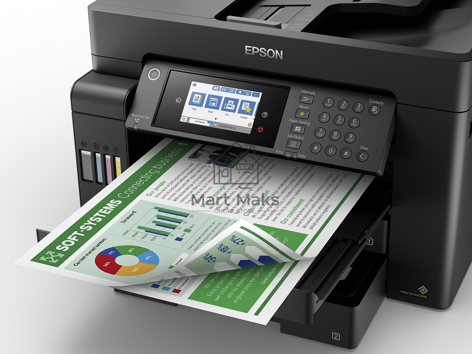 МФУ струйный Epson L15150, (A3, ADF, duplex, 35 стр./мин., Ethernet, Wi-Fi черный)