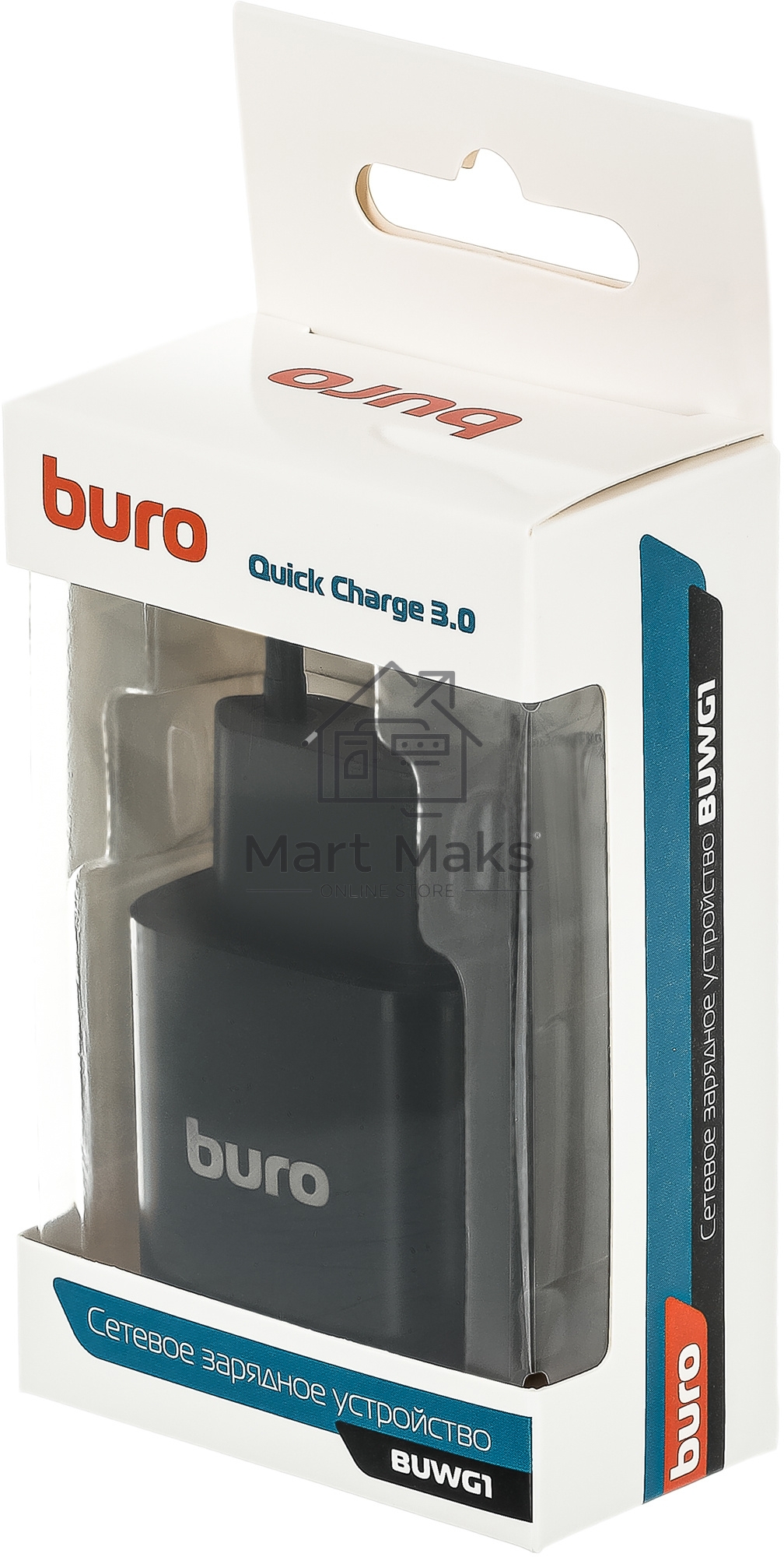 Сетевое зарядное устройство Buro BUWG1 3A QC черный