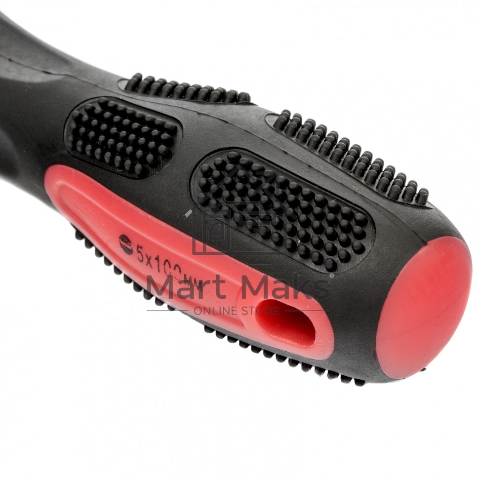 Отвертка Anti-Slip, SL5,0 х 100 мм, CrV, двухкомп. рукоятка Matrix