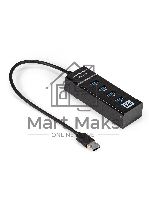 USB-концентратор 4-в-1 ExeGate DUB-331T (кабель-адаптер USB3.0 --> 3xUSB2.0, 1xUSB3.0, Plug&Play, черный)