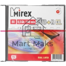 Диск DVD+R Mirex 8.5 Gb, 8x, Slim Case (1), Dual Layer (1/50)