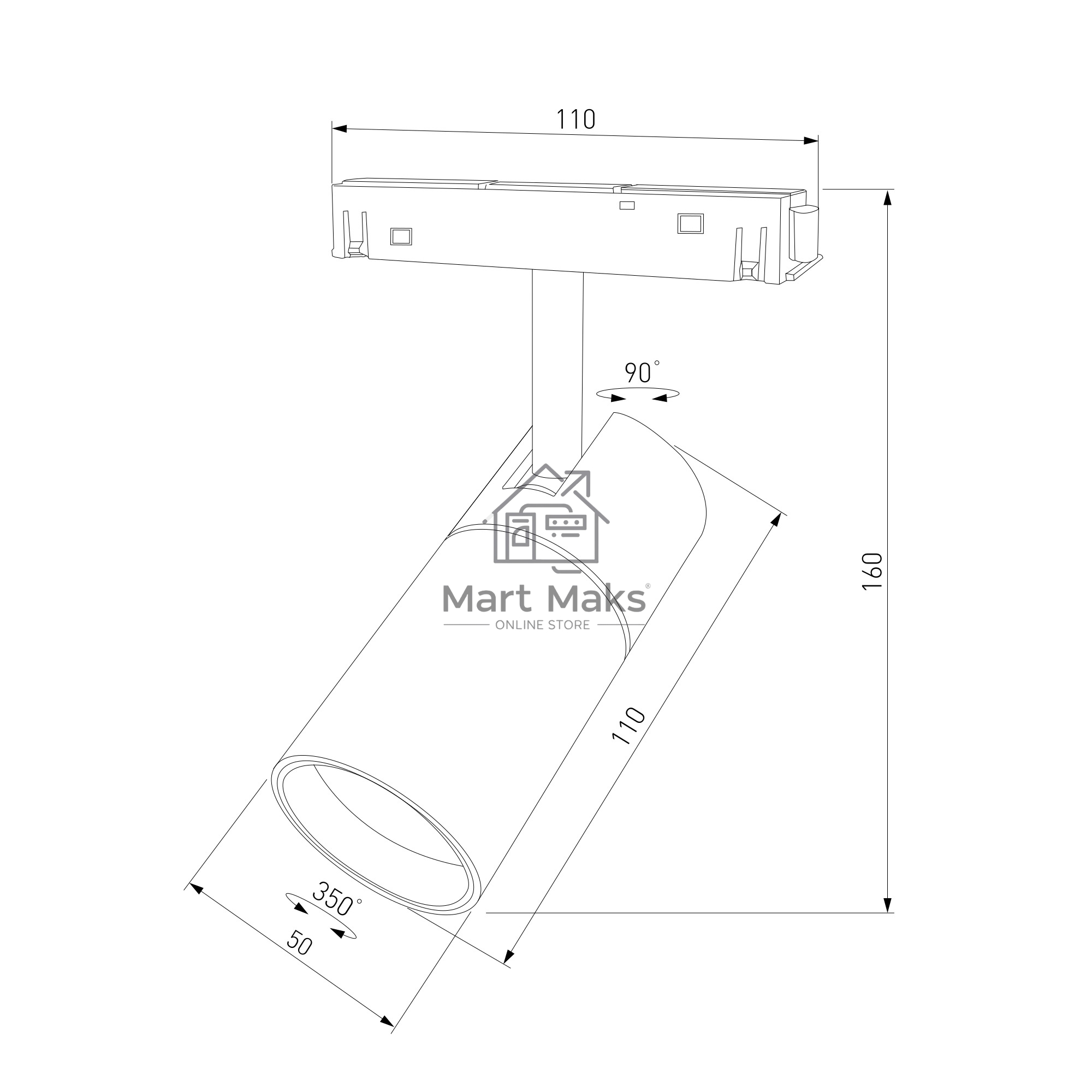 Трековый светильник Slim Magnetic R01 6W 4200K (черный) 85011/01