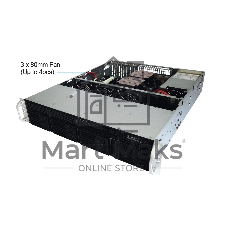 Корпус Ablecom CS-R25-37P, 2U, чёрный, 3 x 80 мм