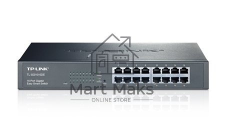 Сетевой коммутатор TP-Link SMB TL-SG1016DE 16-Port Gigabit Easy Smart Switch, 16 10/100/100Mbps RJ45 ports, MTU/Port/Tag-based VLAN, QoS, IGMP Snooping