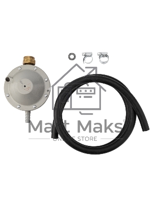 Комплект для подключения газового гриля с регулятором давления РДСГ 1-1,2 под шланг с внутренним диаметром 9 мм