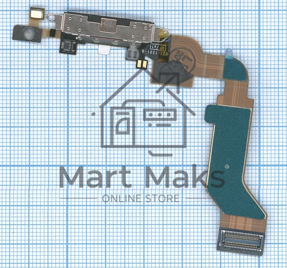 Шлейф разъема питания для iPhone 4S черный