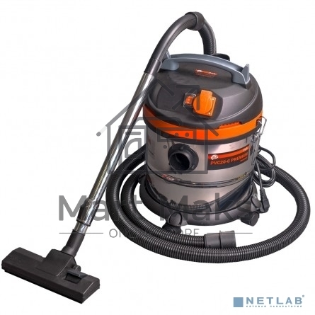 Строительный пылесос P.I.T. PVC20-C 1500Вт (уборка: сухая/влажная) серебристый
