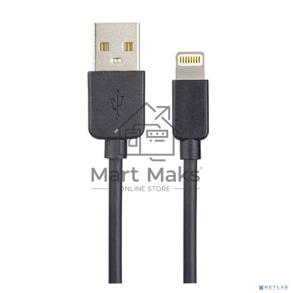Кабель для iPhone PERFEO, USB - 8 PIN (Lightning), черный, 1 м, бокс (I4603)