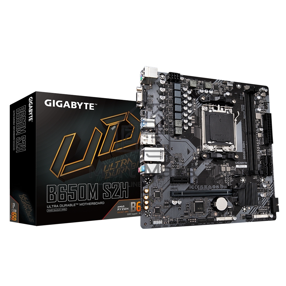 Материнская плата Gigabyte B650M S2H (V1.2/V1.4), AM5, AMD B650, 2xDDR5, 4xSATA, 1xM.2, 1xPCI-E 4.0 x16, 3xUSB-A 3.2 Gen 1, 1xUSB-C 3.2 Gen 1, 1x 1Gb LAN, 3x3.5 мм, 7.1, Micro-ATX