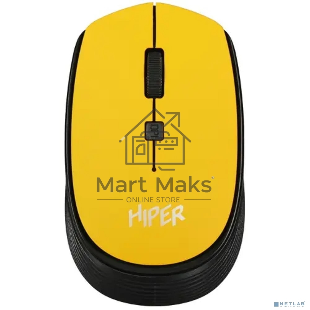 Мышь беспроводная HIPER HOMW-085 желтый, 1600 dpi, радиоканал, USB, кнопки - 4