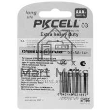 Солевой элемент питания PKCELL R03P-4B тип - AAА 4 шт в блистере