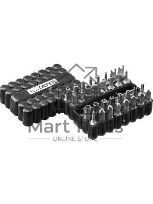 Набор STAYER MASTER 26084-H33Биты Cr-V.с магнитным адаптером.в ударопрочном держателе.33 предмета