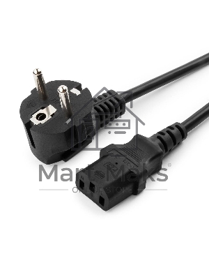 Кабель питания Cord Power Gembird/Cablexpert PC-186 / 1.8м, Schuko- C13, 6А, черный, с зазем.