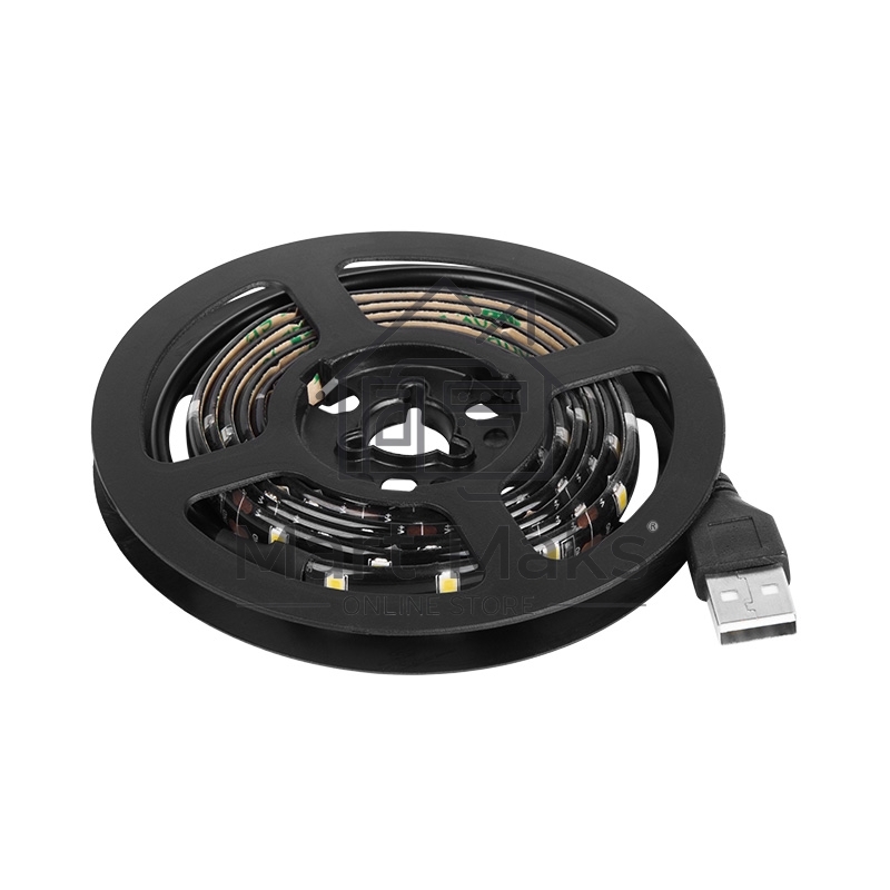 Лента LED с USB коннектором 5 В, 8 мм, IP65, SMD 2835, 60 LED/m, цвет свечения красный