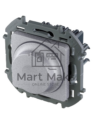 Светорегулятор поворотный без нейтрали 300Вт алюминий