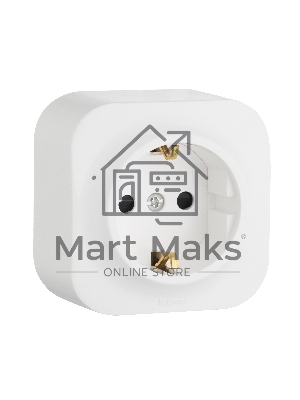 Розетка 1-м ОП Quteo 16А с заземл. белый Leg 782211