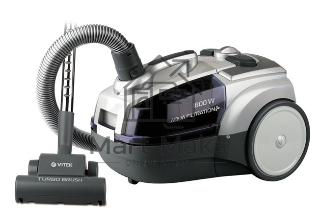 Пылесос Vitek VT-1833-01-PR жемчужный, 400/1800 Вт, уборка сухая, пылесборник контейнер, аквафильтр 3.5 л