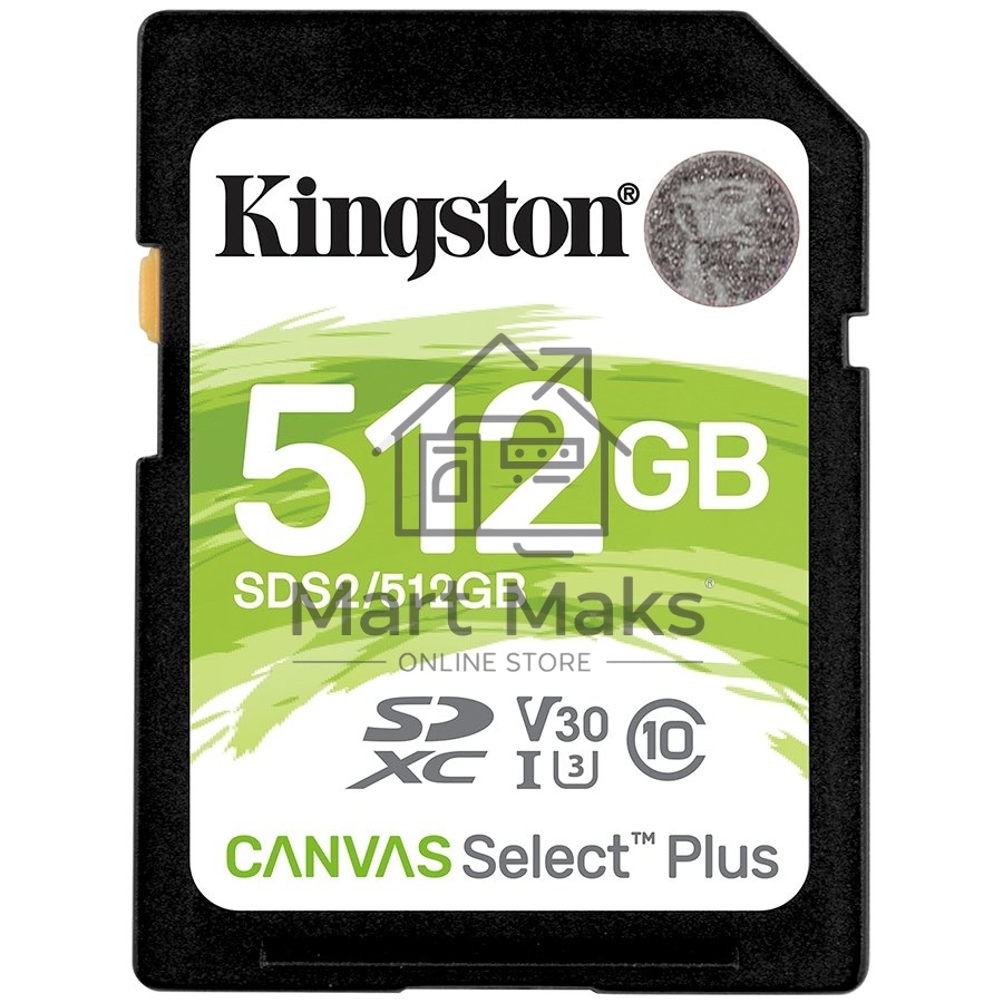 Флеш карта SDXC 512Gb Class10 Kingston SDS2/512GB Canvas Select Plus w/o adapter