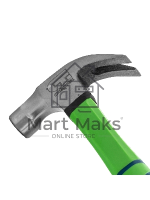 Молоток-гвоздодер Сибртех,450г, с магнитом, фибергласовая обрезиненная рукоятка Сибртех