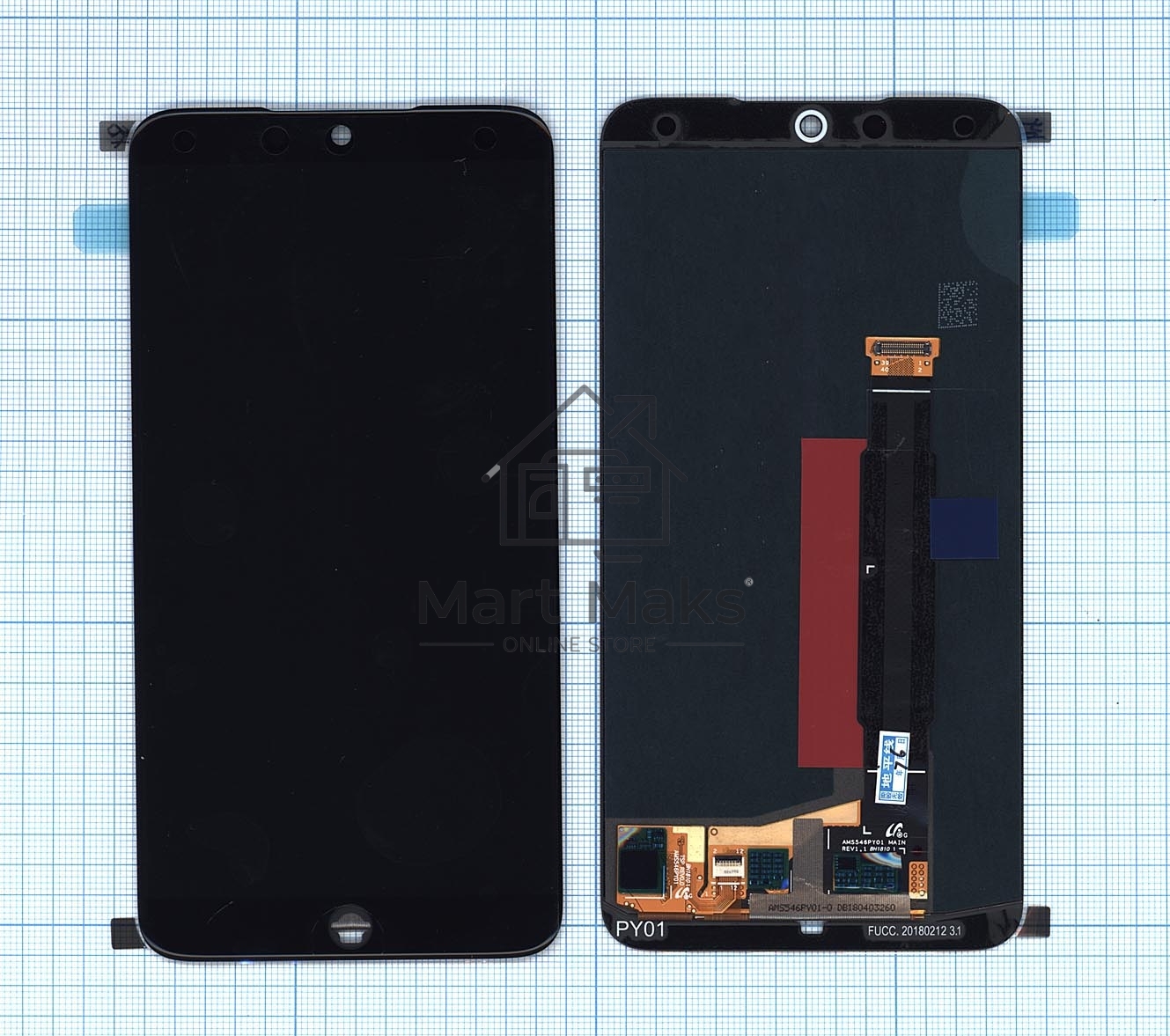 Дисплей для Meizu 15, черный с рамкой