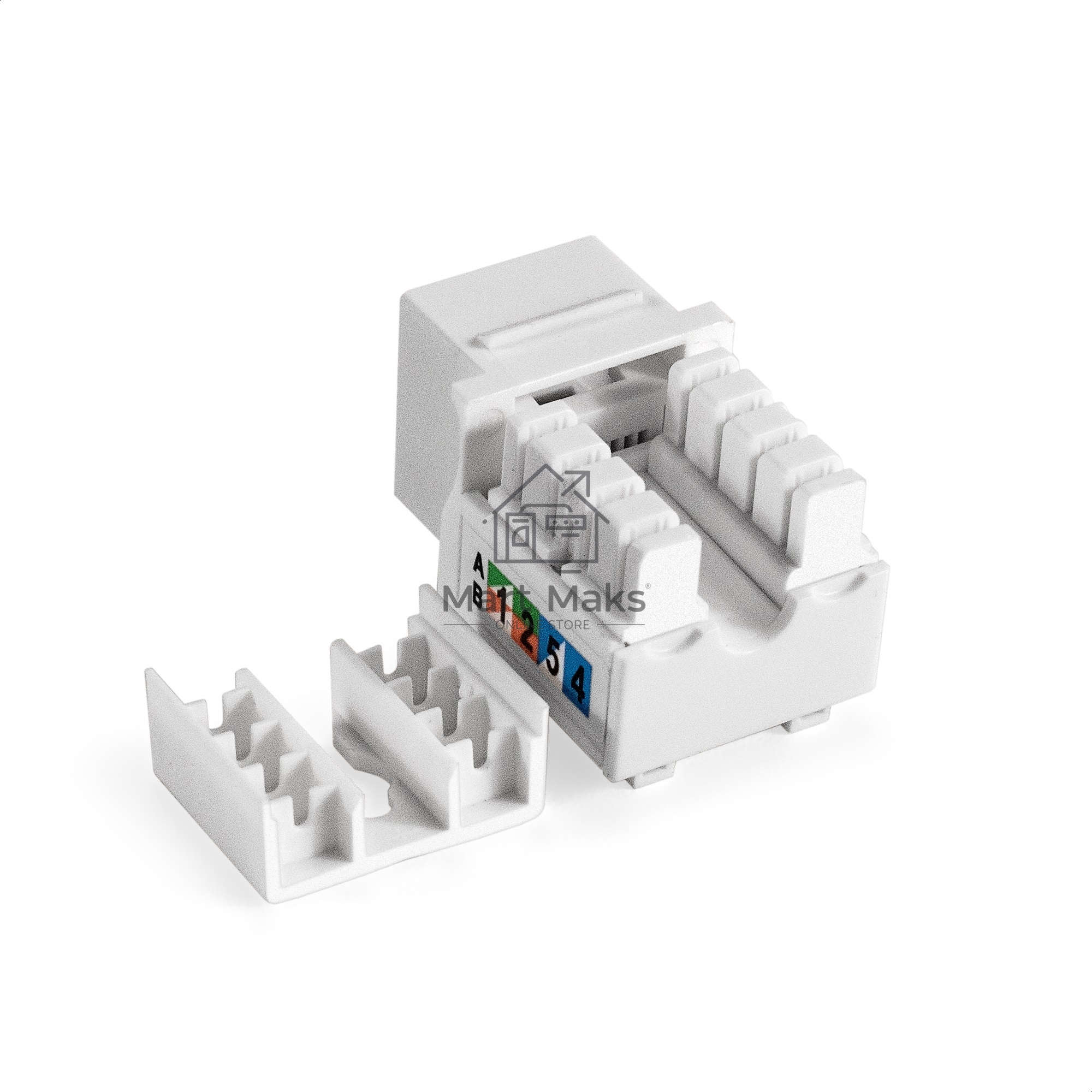Модуль-вставка Keystone Jack RJ-45 ExeGate KJ-8P8C-U-C5e-90-110 (Кат.5e, неэкранированная, 90 градусов, IDC 110)