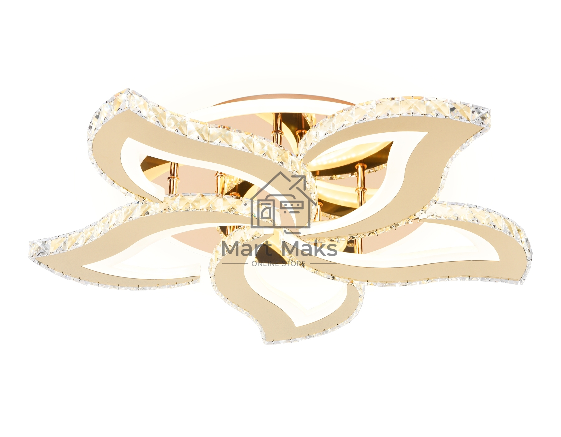 Потолочный светодиодный светильник Ambrella light FA1724/5 GD золото 3000K/4200K/6400K 113W 630*600*100 (ПДУ РАДИО 2.4G)