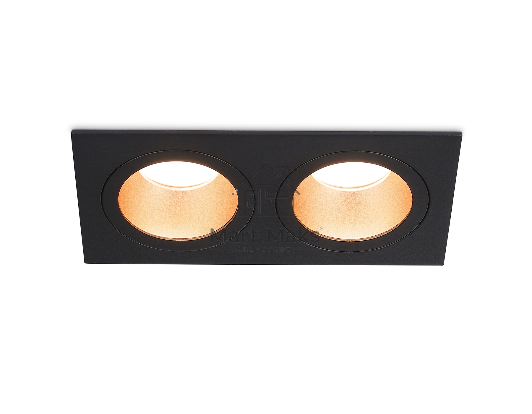 Встраиваемый точечный светильник Ambrella light TN102833/2 BK/GD черный/золото GU5.3/2 178*93*50