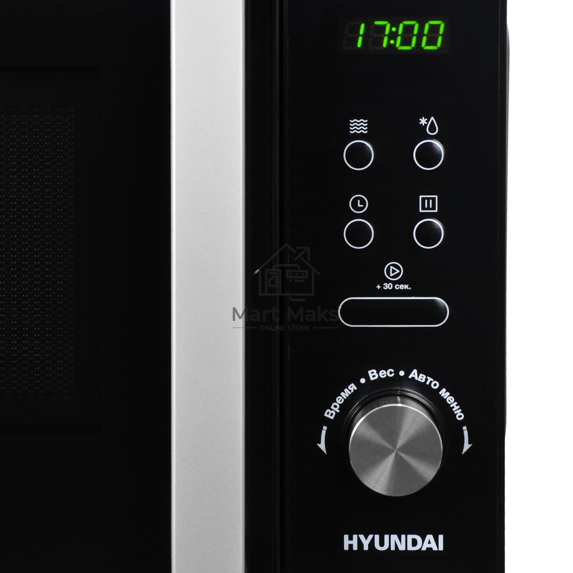 Микроволновая печь Hyundai HYM-D3001 черный, 20 л, 700 Вт, переключатели - поворотный механизм/сенсор
