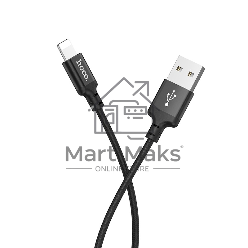Кабель HOCO X14 USB 2.0, AM/Lightning M, черный, 2м
